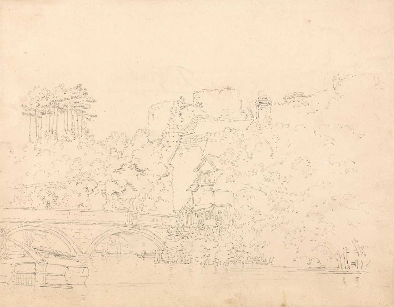 Ponte Tonbridge e Castelo, Kent de Thomas Girtin