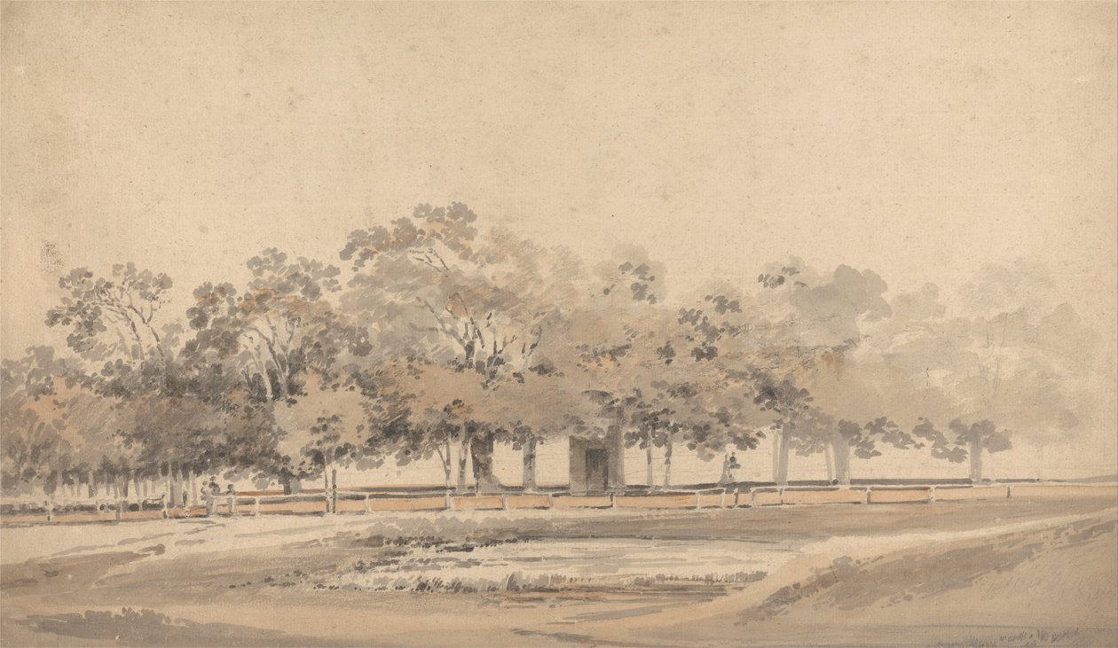 Árvores, em, parque hyde, londres de Thomas Girtin