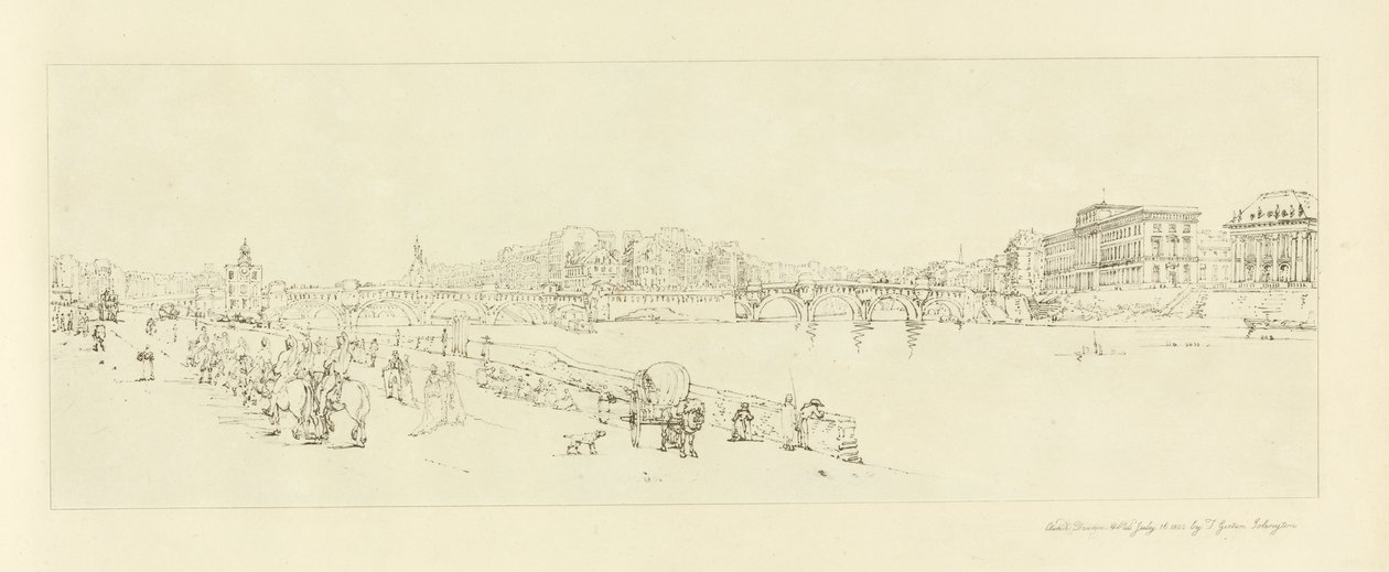 Vista da nova ponte, c.1802 de Thomas Girtin
