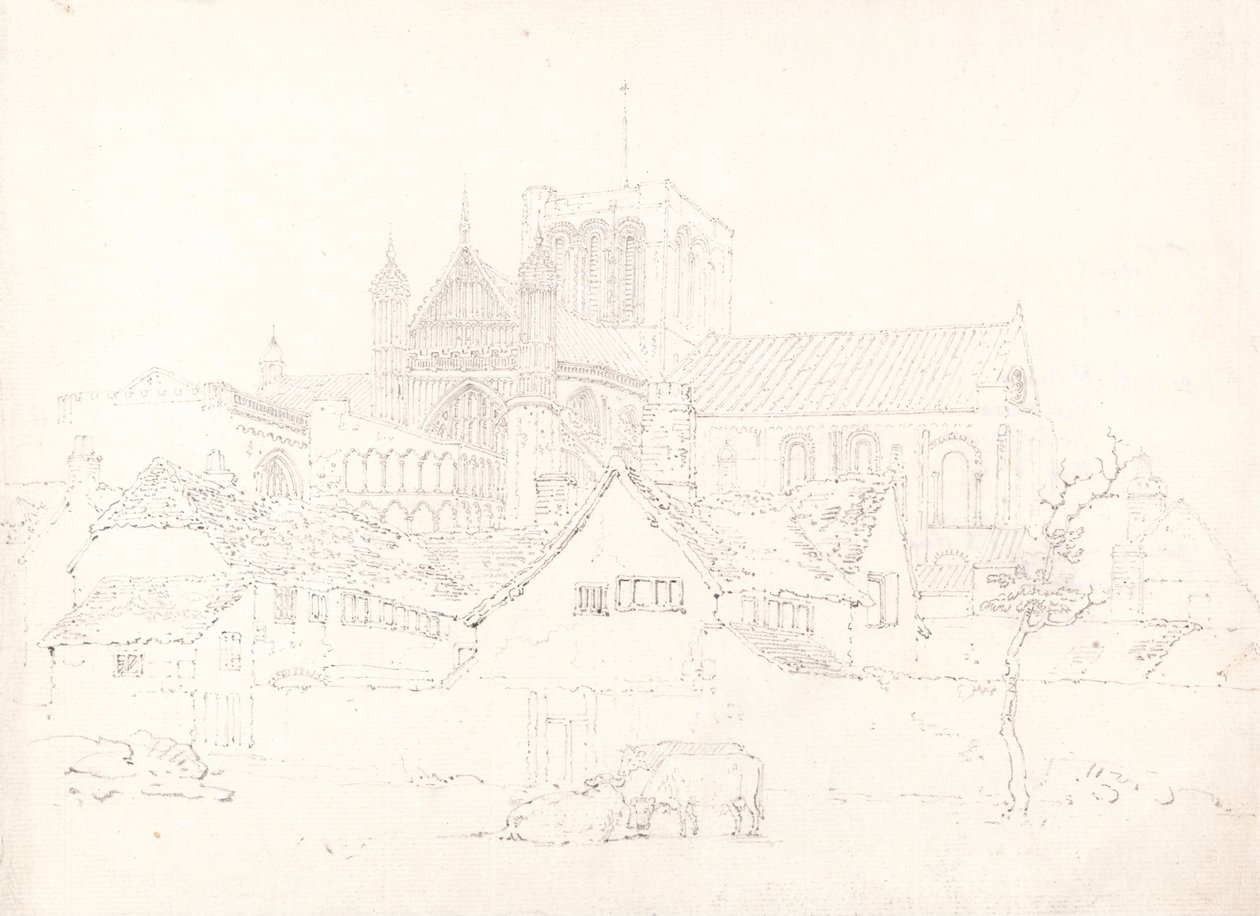 Catedral de Winchester, Hampshire, do Nordeste de Thomas Girtin