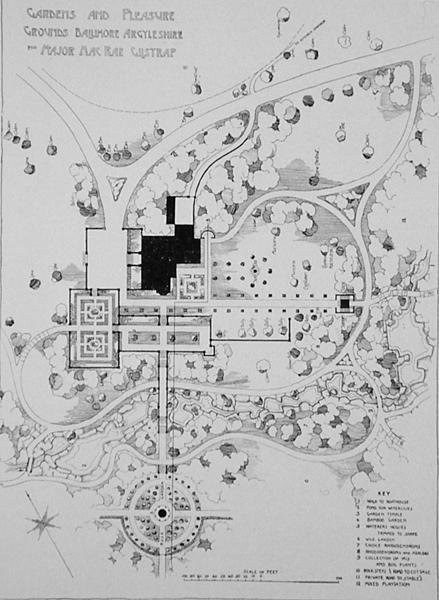 Gardens and Pleasure Grounds, Ballimore, Argyleshire, para o major MacRae Gilstrap, de Thomas Mawsons A arte e a arte de fazer jardim, publicada em 1900 (ver também 171141) de Thomas Hayton Mawson