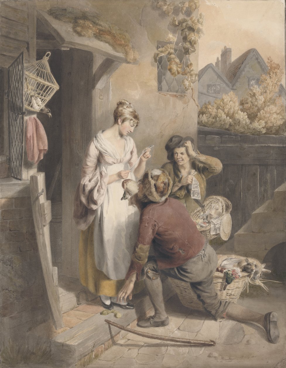 Desatenção, 1808 (wc, caneta e tinta, esponja e lápis sobre papel) de Thomas Heaphy