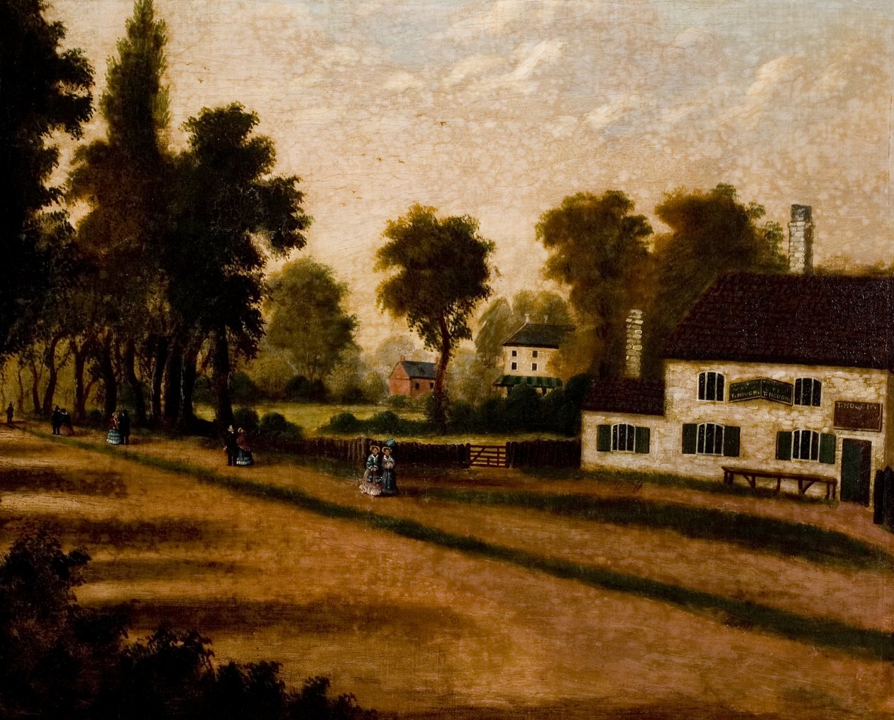 White House Inn, entre Davenport Road e Boys "Escola Preparatória, Coventry, c.1855 de Thomas Hough