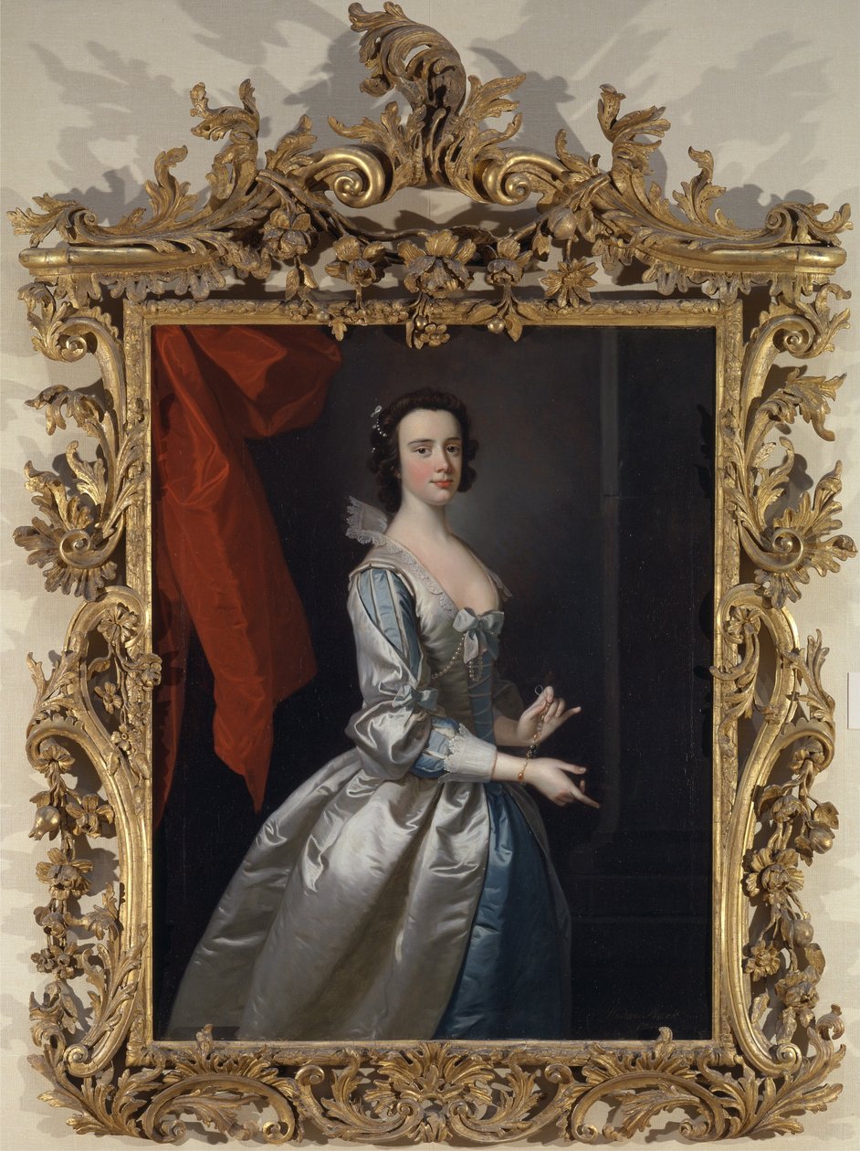 Retrato de uma mulher, provavelmente Elizabeth Aislabie, de Studley Royal, Yorkshire de Thomas Hudson