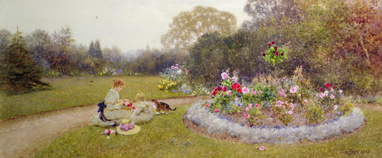 O jardim de rosas, 1903 de Thomas James Lloyd