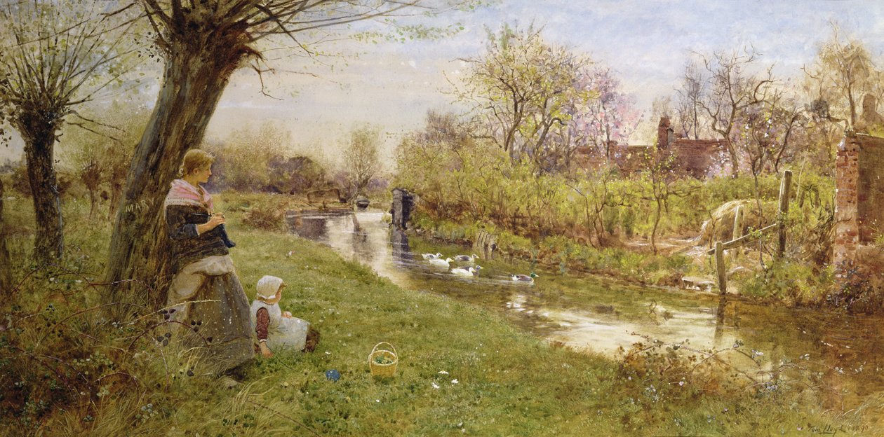 Assistindo os patos, 1890 de Thomas James Lloyd