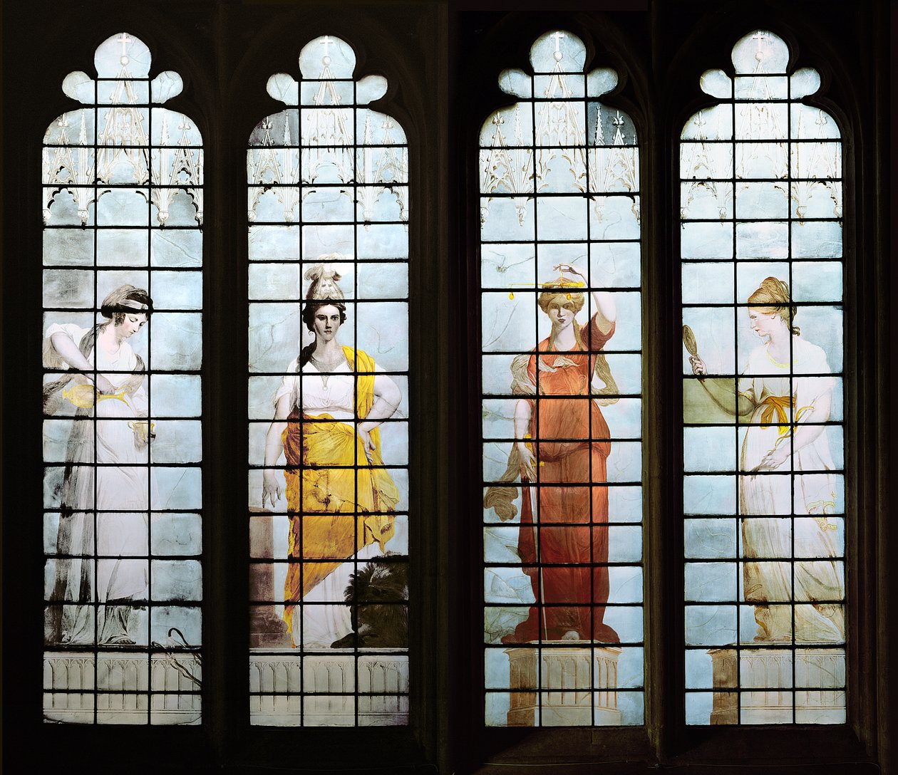 Quatro dos sete vitórias Cardinal Virtues detalhe de 394.957 de Thomas Jervais