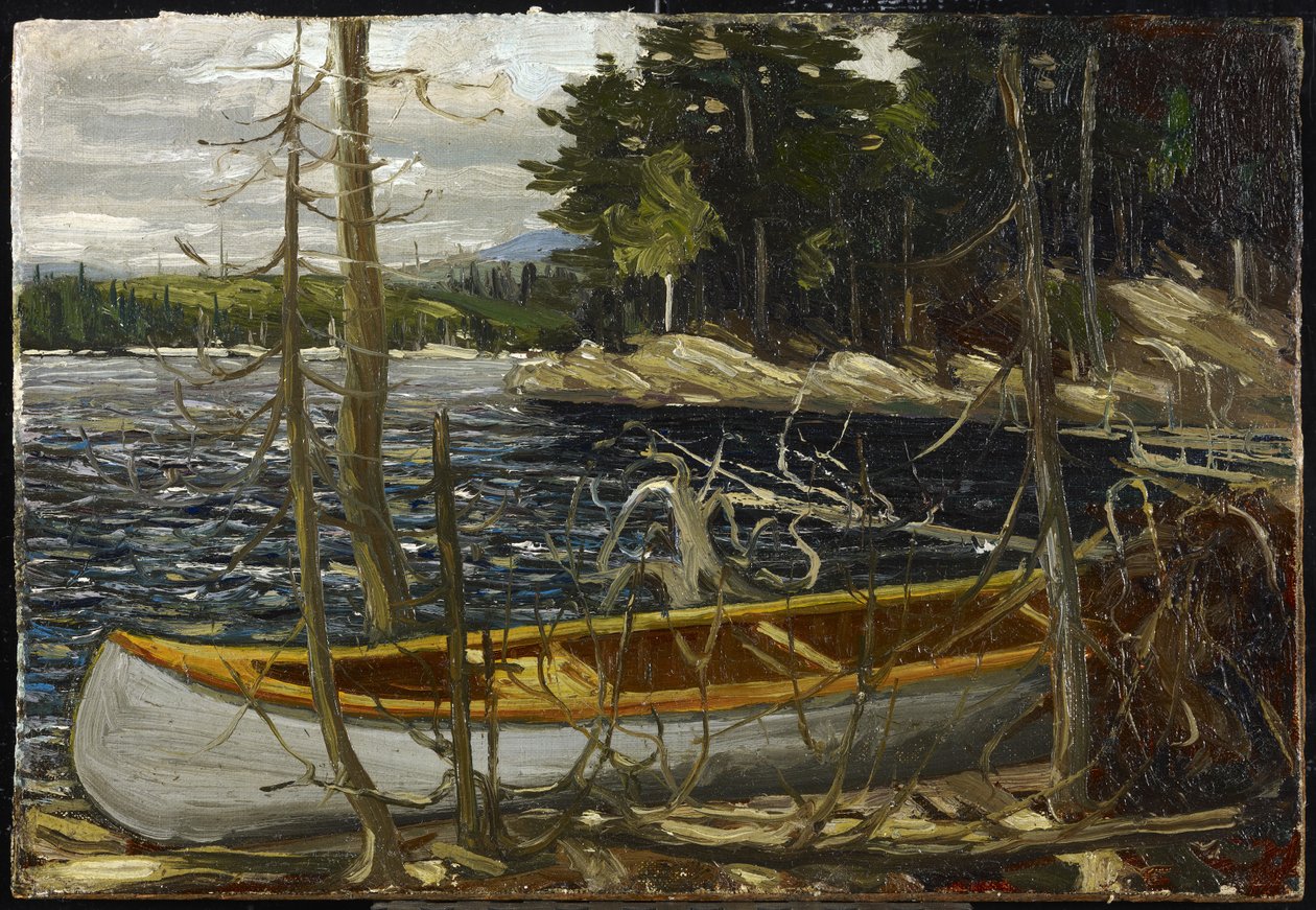 A canoa, primavera ou outono de 1914 de Tom Thomson