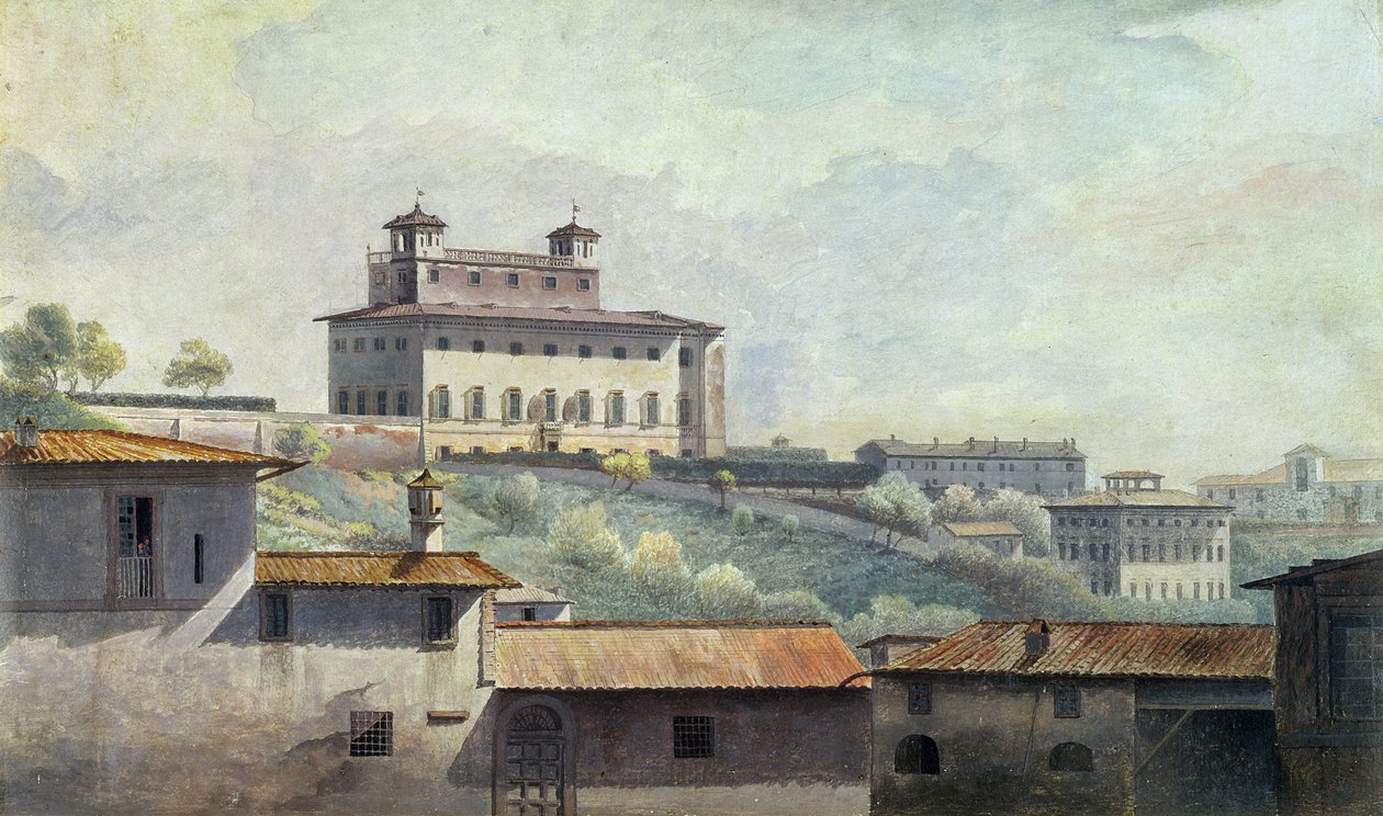 Villa Medici, Roma, c.1776 (óleo sobre papel) de Thomas Jones