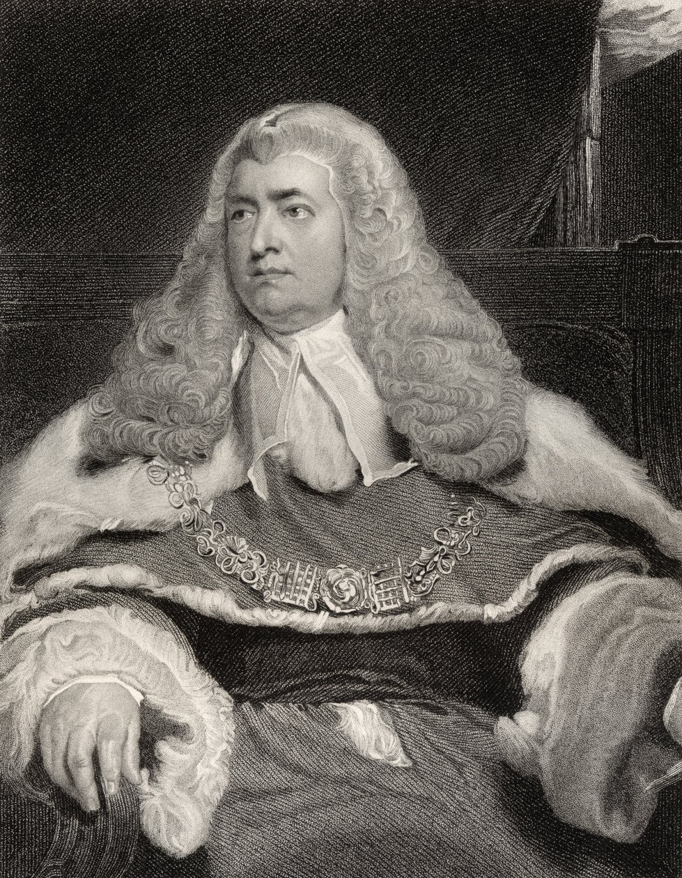 Edward Law, 1º Barão Ellenborough, gravado por G. Parker, da National Portrait Gallery, volume II, publicado em 1835 de Thomas Lawrence