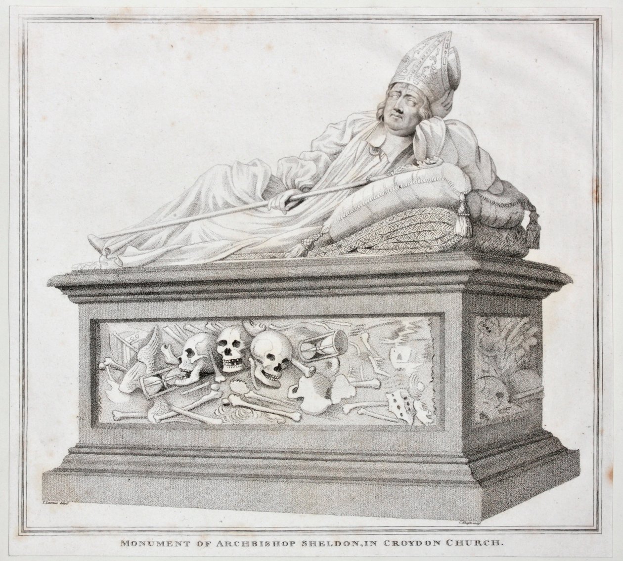 Monumento do Arcebispo Sheldon em Croydon Church, 1794 (impressão) de Thomas Lawrence