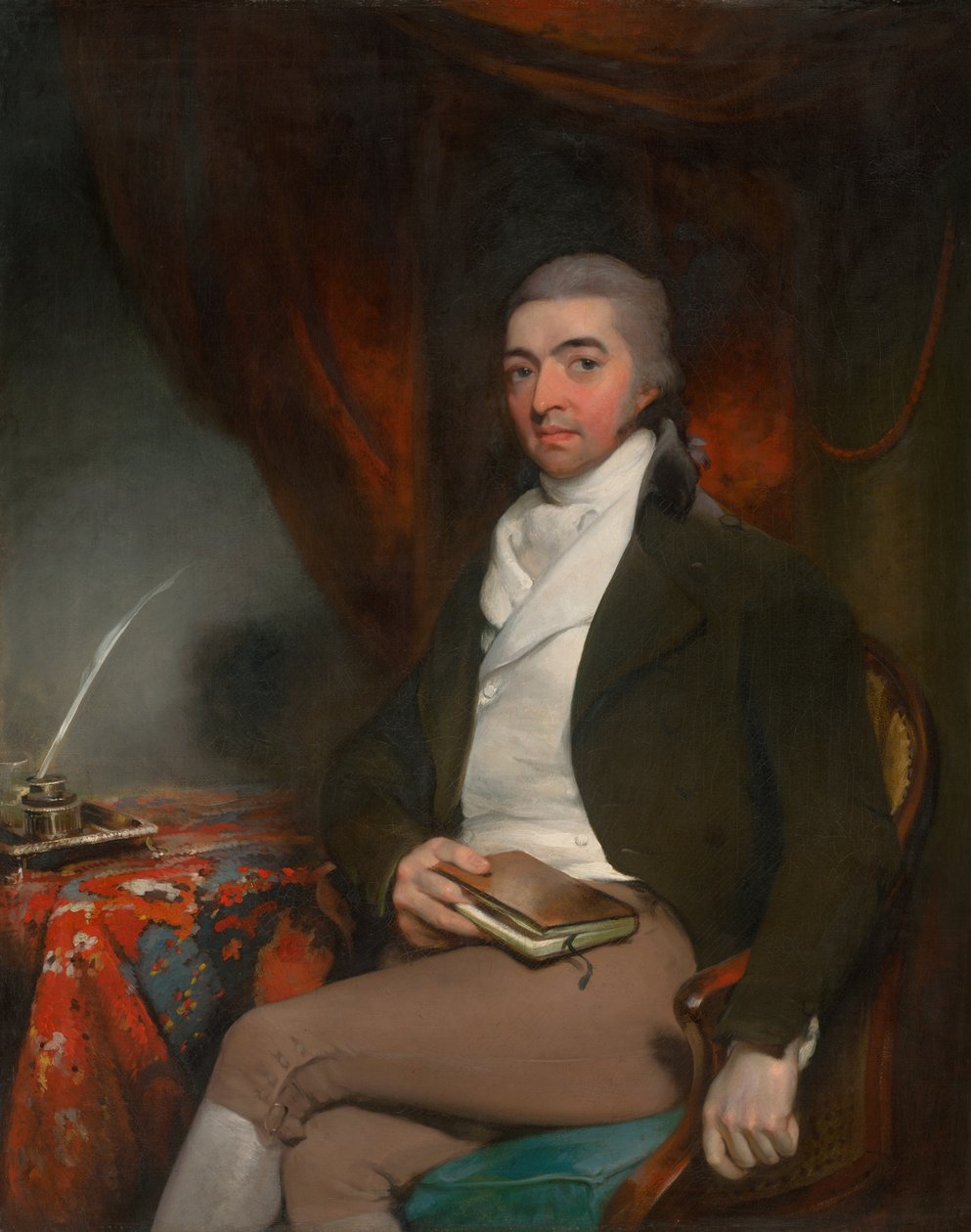 Retrato de um homem sentado com um livro de Thomas Lawrence