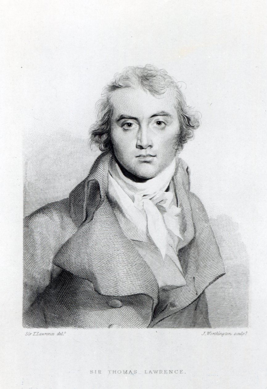 Auto-retrato, gravado por J. Worthington de Thomas Lawrence