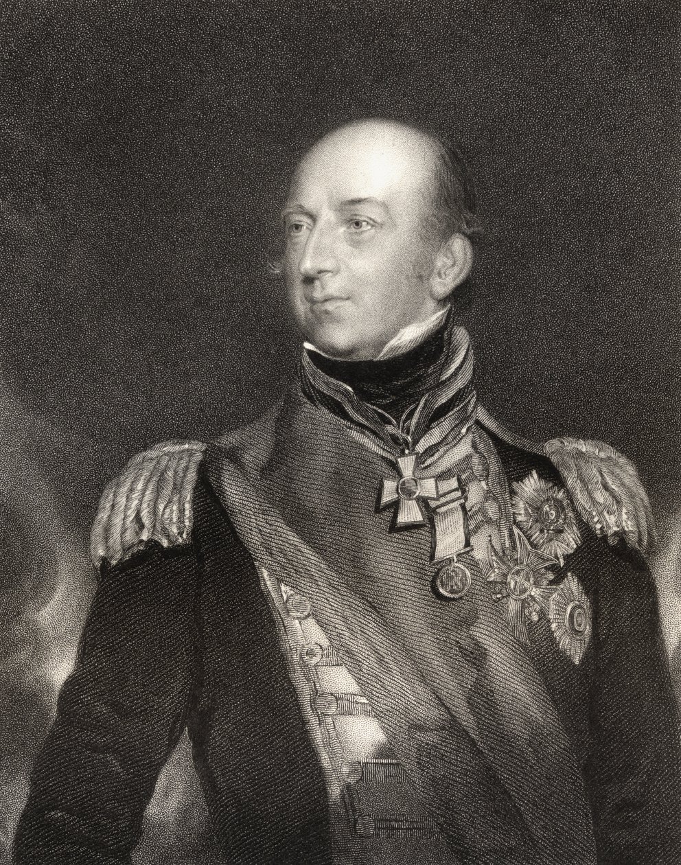 Sir Edward Codrington, almirante britânico, gravado por J. Cochran (fl.1821-65), da National Portrait Gallery, volume II, publicado em 1835 de Thomas Lawrence