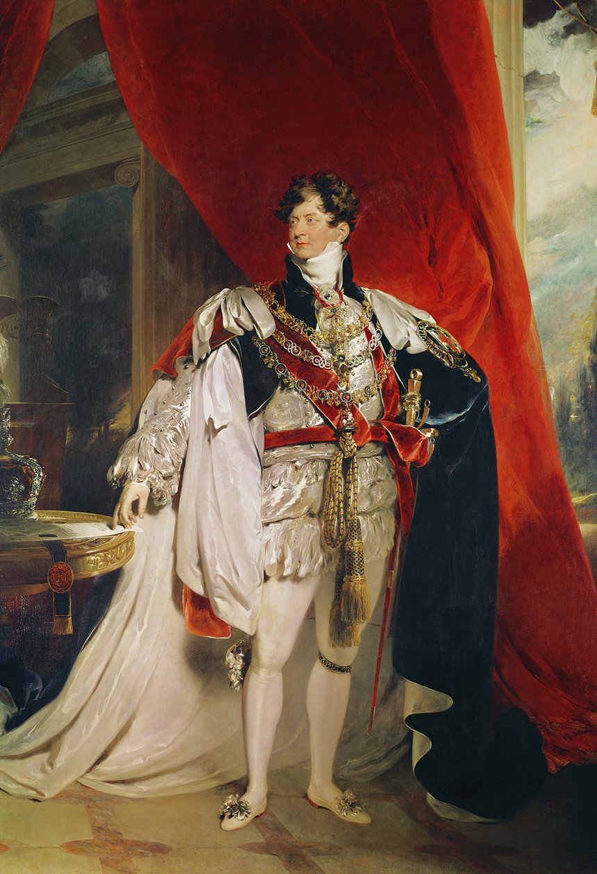 O Príncipe Regente, mais tarde George IV (1762-1830) em suas Vestes da Jarreteira, 1816 (ver 151574 e 61203 para detalhes) de Thomas Lawrence