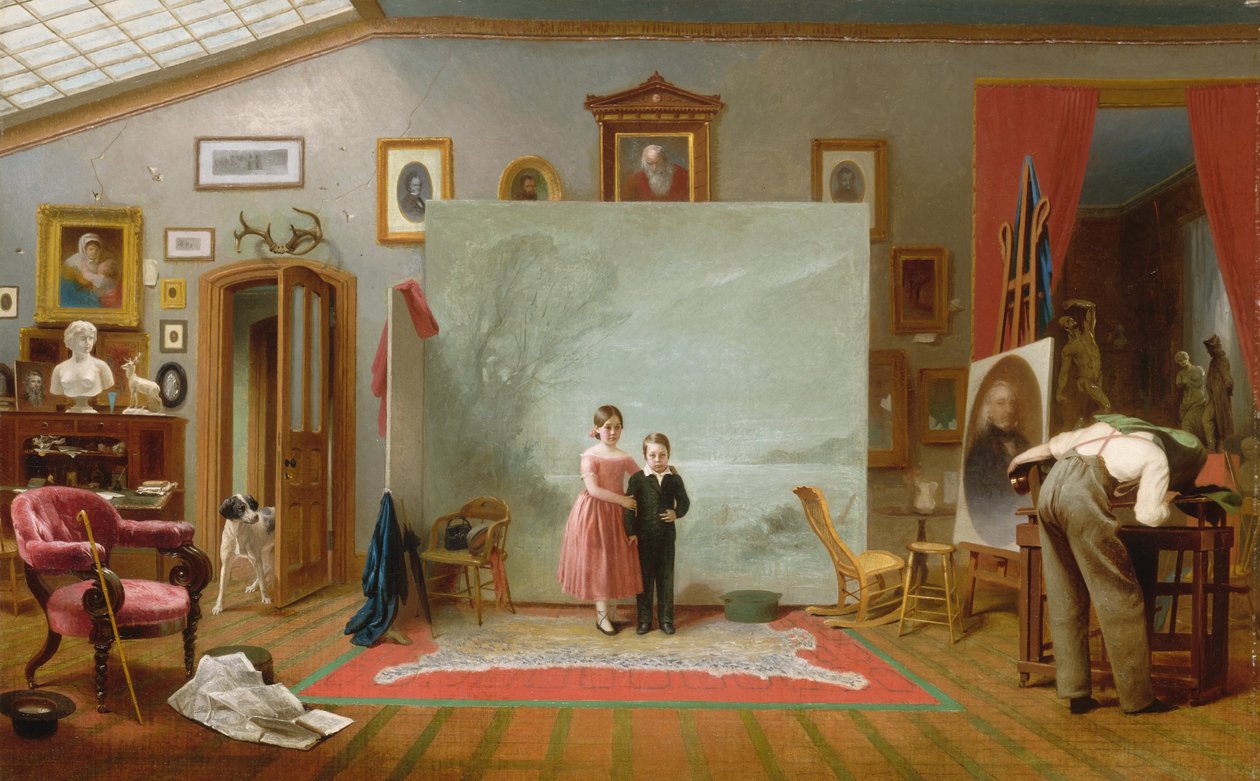 Interior com retratos de Thomas Le Clear