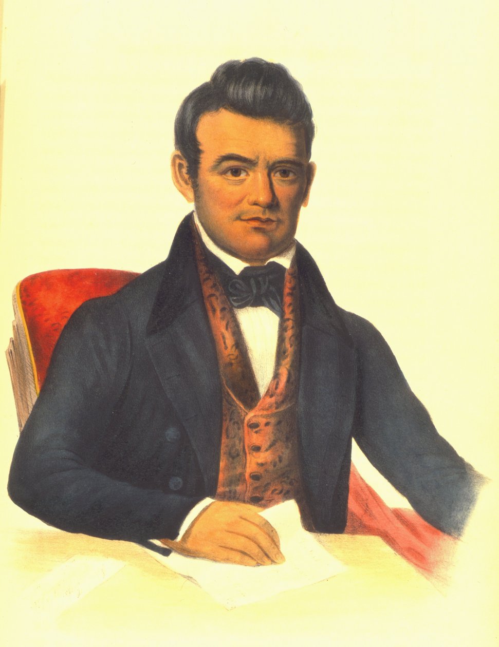 John Ross, um chefe Cherokee, 1854 1848 (litho colorido à mão) de Thomas Loraine McKenney