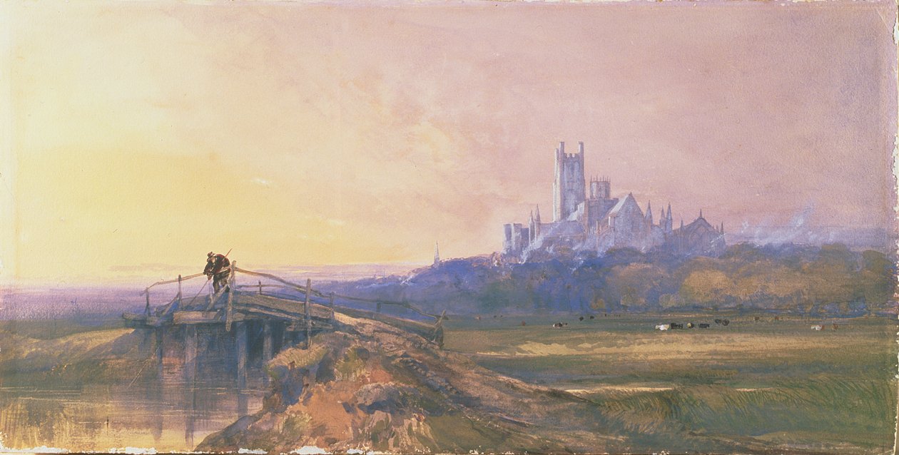 Catedral de Ely (lápis, wc, guache sobre papel) de Thomas Lound