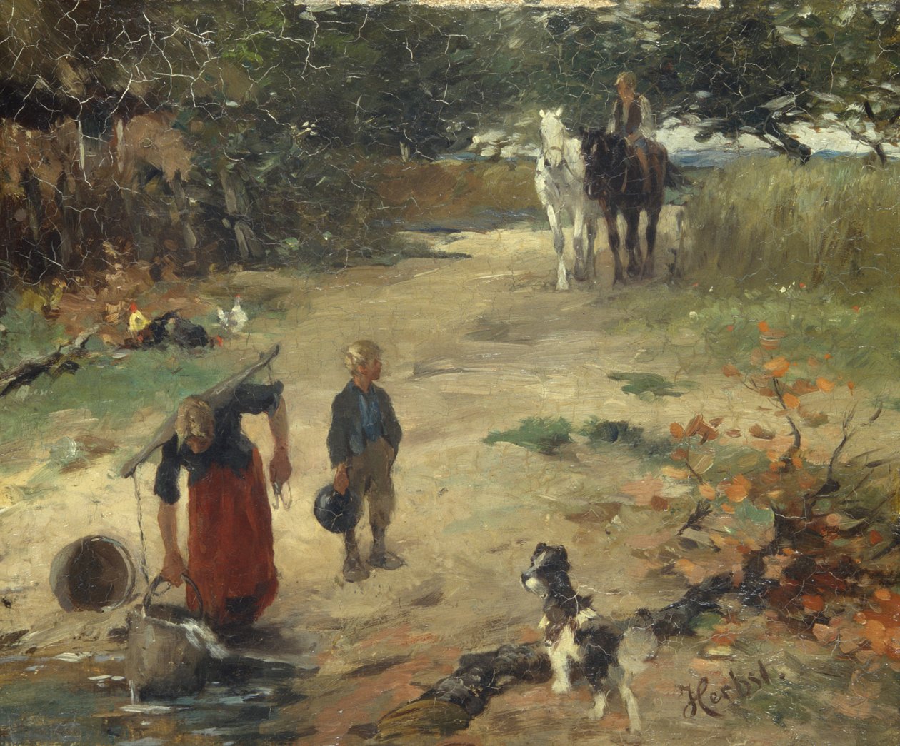Na lagoa da vila, c.1888 de Thomas Ludwig Herbst