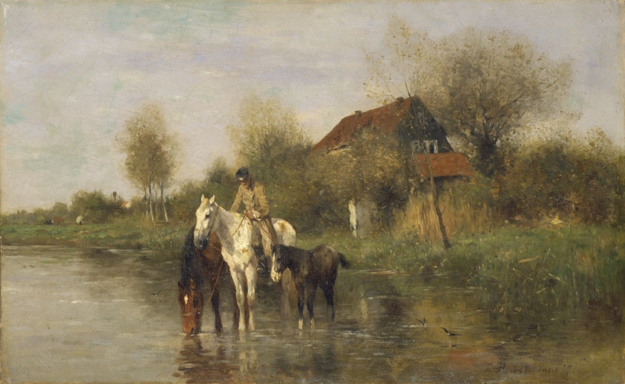 Cavalos na Água, 1877 de Thomas Ludwig Herbst
