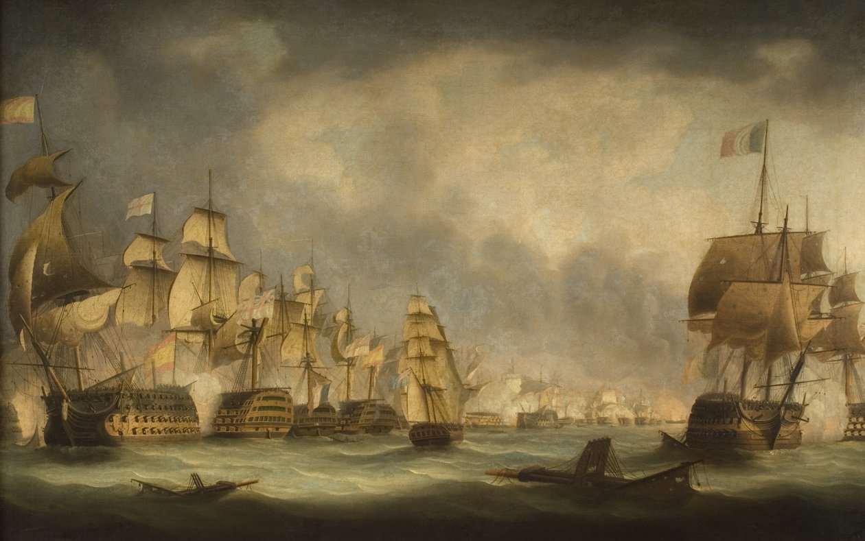 Uma batalha no mar de Thomas Luny