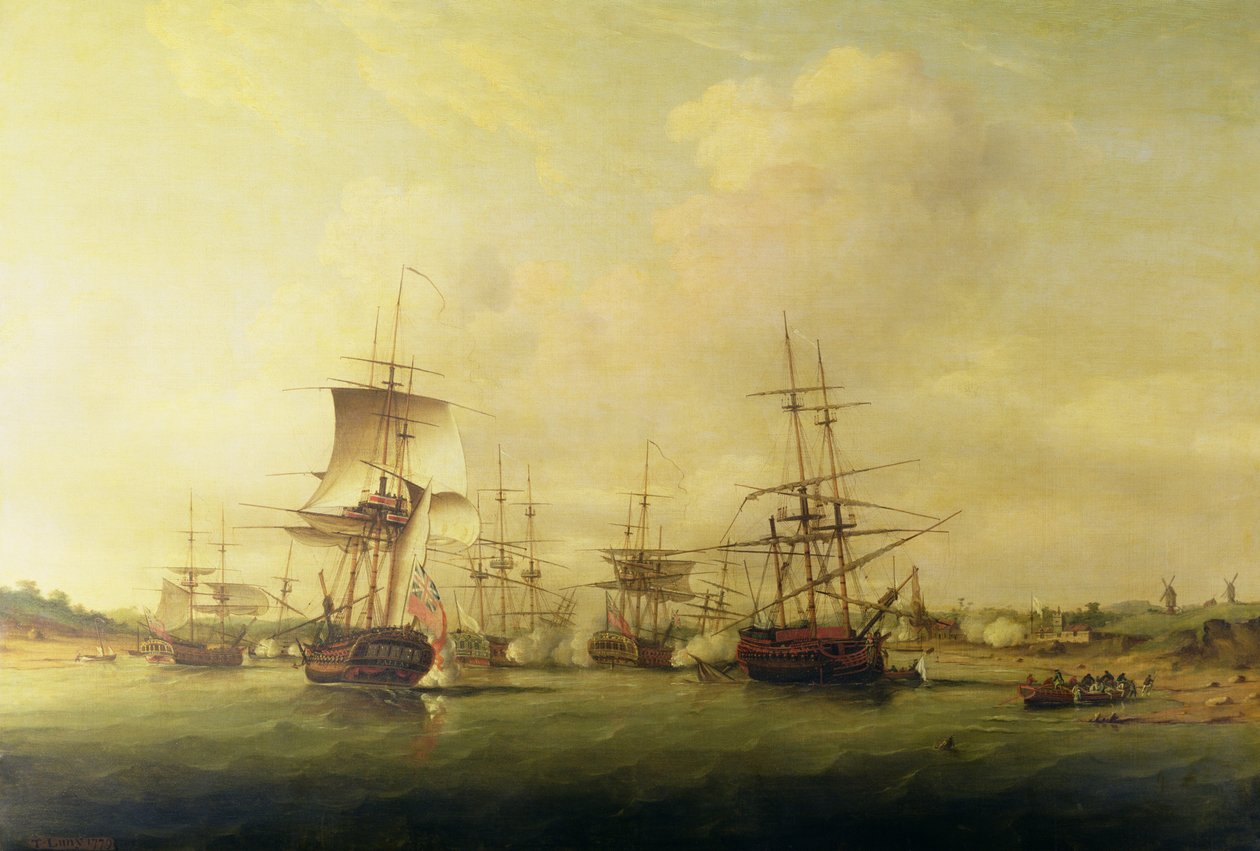 Ação ao largo da costa da França, 13 de maio de 1779 de Thomas Luny
