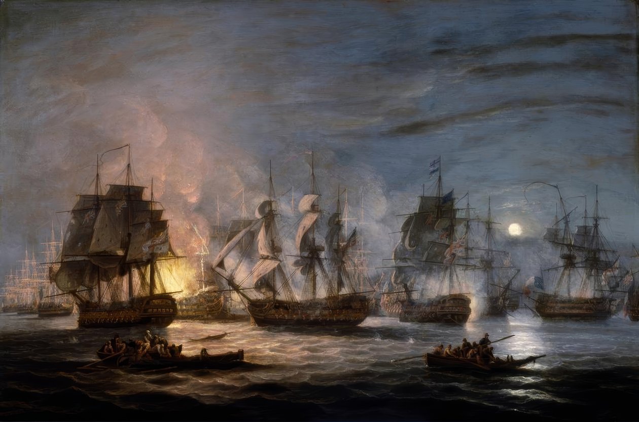 A Batalha do Nilo, 1º de agosto de 1798 de Thomas Luny
