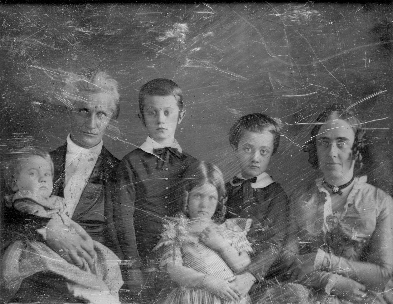 Retrato do reverendo Artemus e família. de Thomas M. Easterly