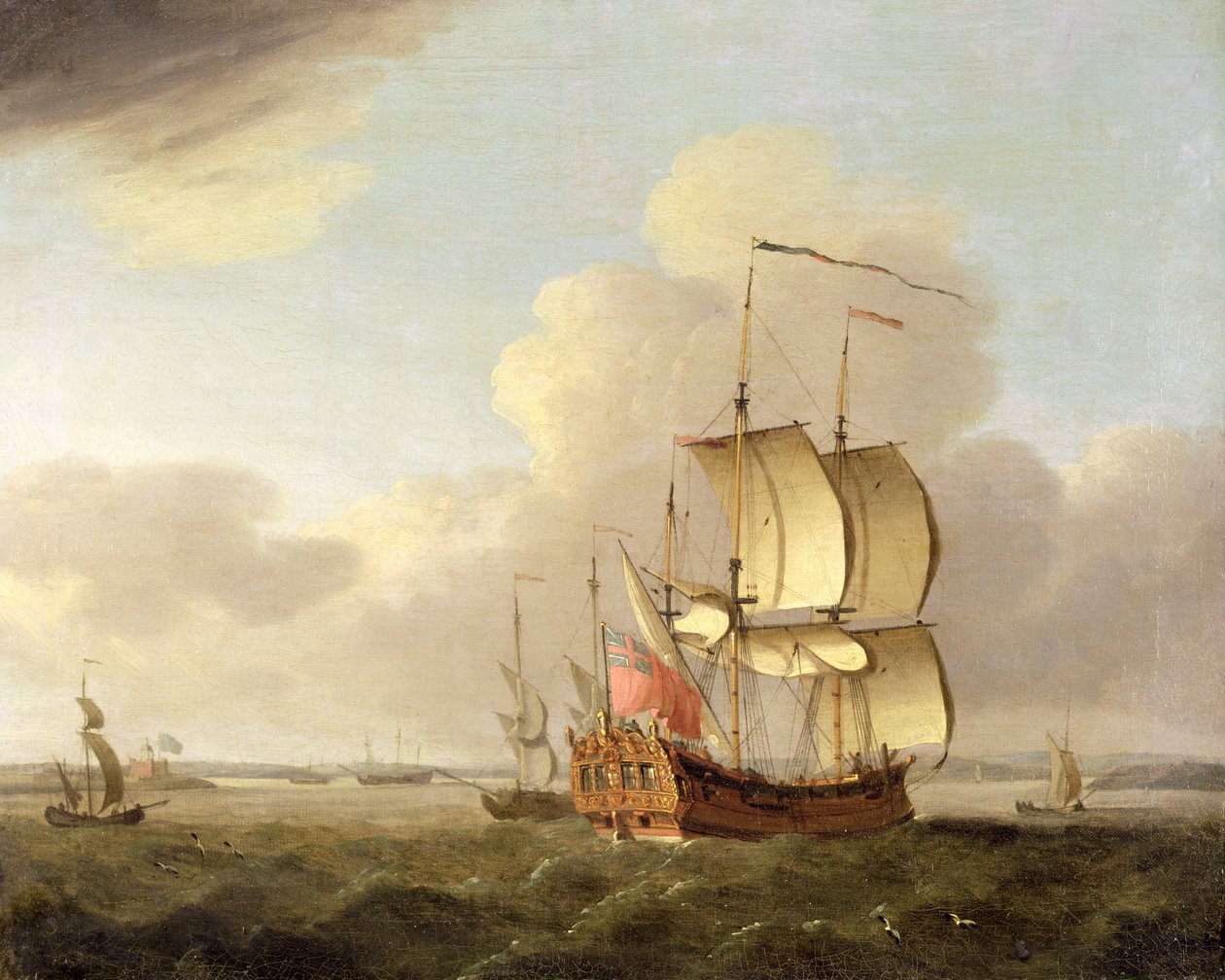 Envio no estuário de Tamisa, c.1761-66 de Thomas Mellish