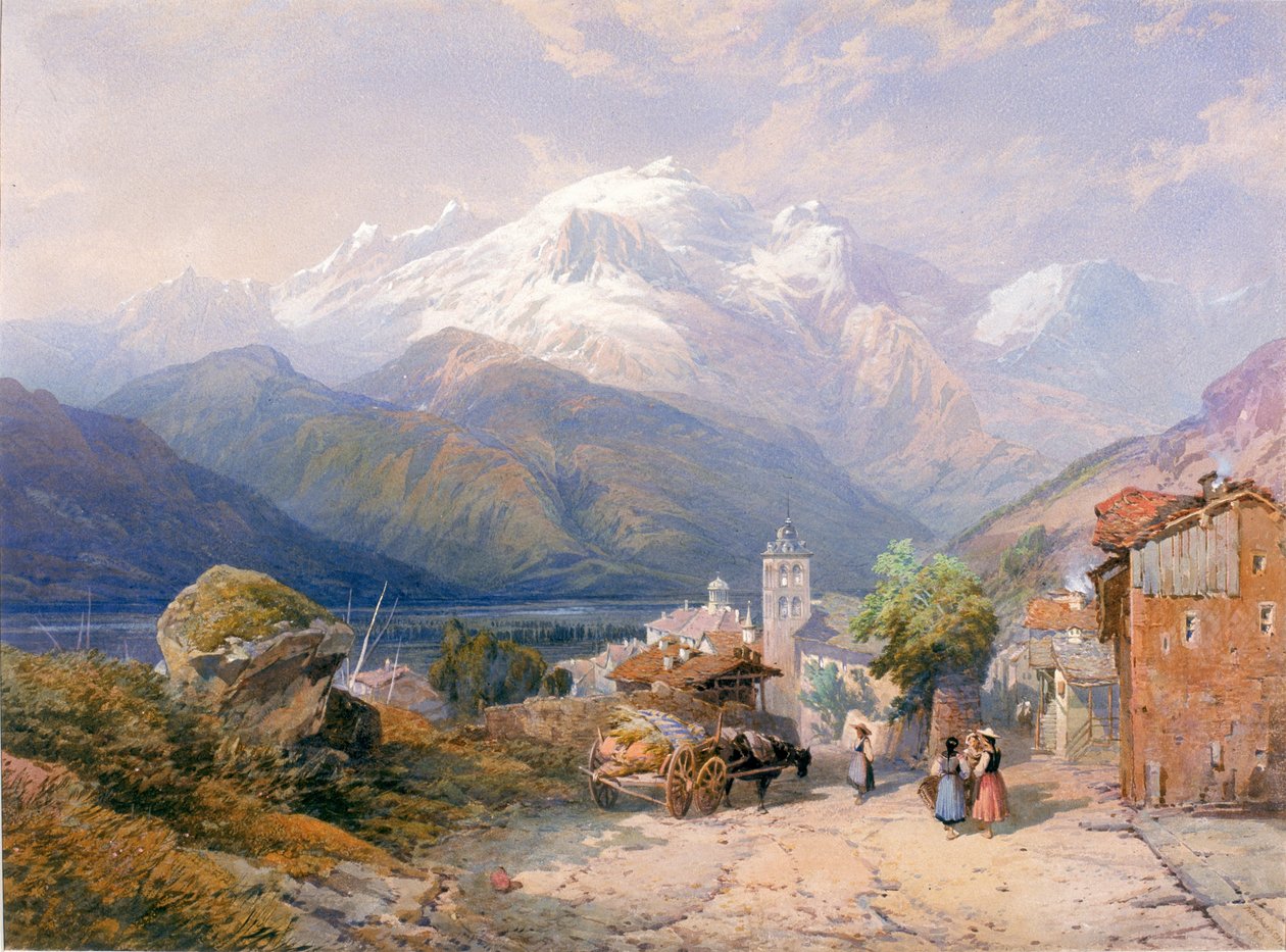 Bourg St Maurice, Savoy (bodycolour e aguarela sobre papel) de Thomas Miles II Richardson