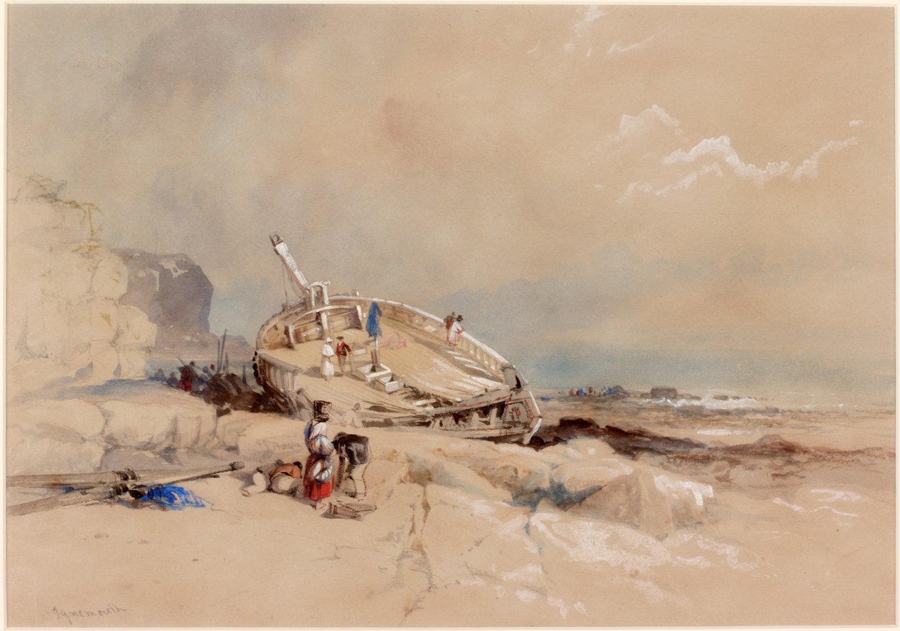 Em Tynemouth (bodycolour, lápis e wc no papel) de Thomas Miles Richardson