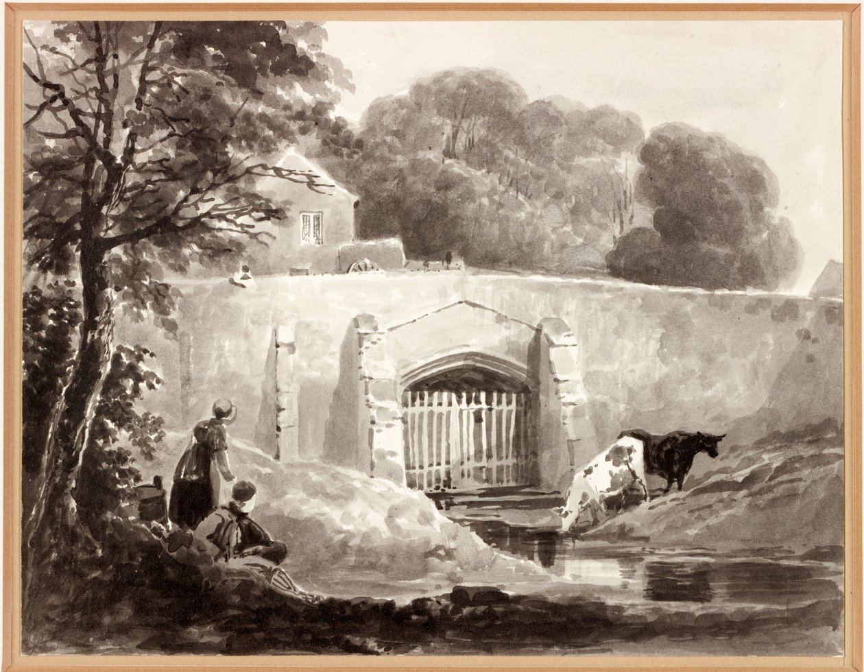 Barras Bridge (aguarela (lavagem) em papel (no cartão)) de Thomas Miles Richardson