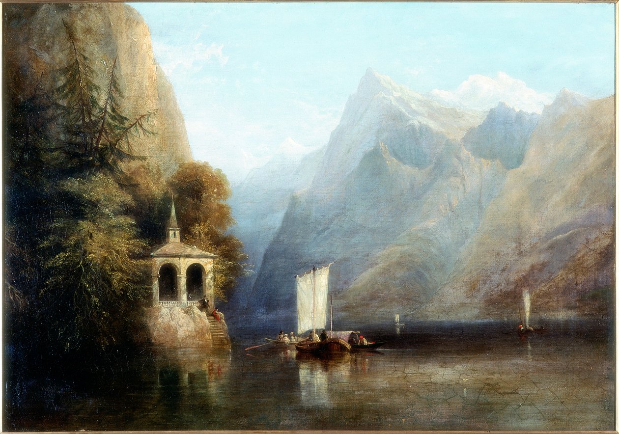 Lago Lucerna com a Capela de Guilherme Tell, 1844 de Thomas Miles Richardson