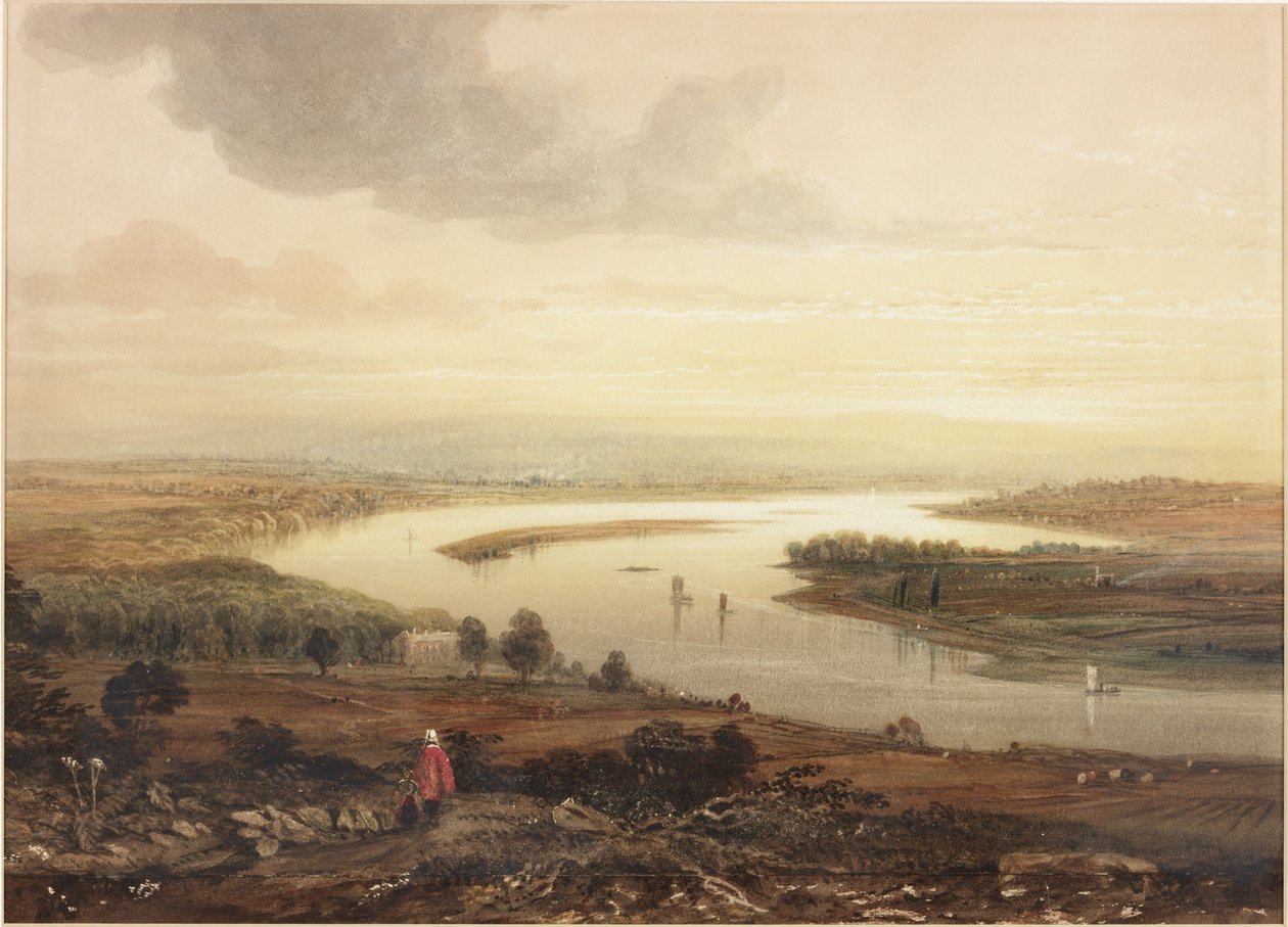 Newcastle upon Tyne e o rio Tyne de Gateshead (aquarela) de Thomas Miles Richardson