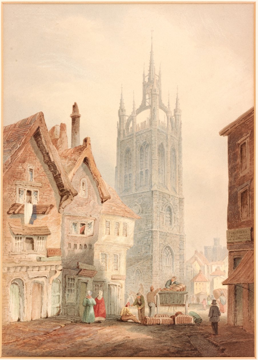 Catedral de São Nicolau (bodycolour und pencil on paper) de Thomas Miles Richardson