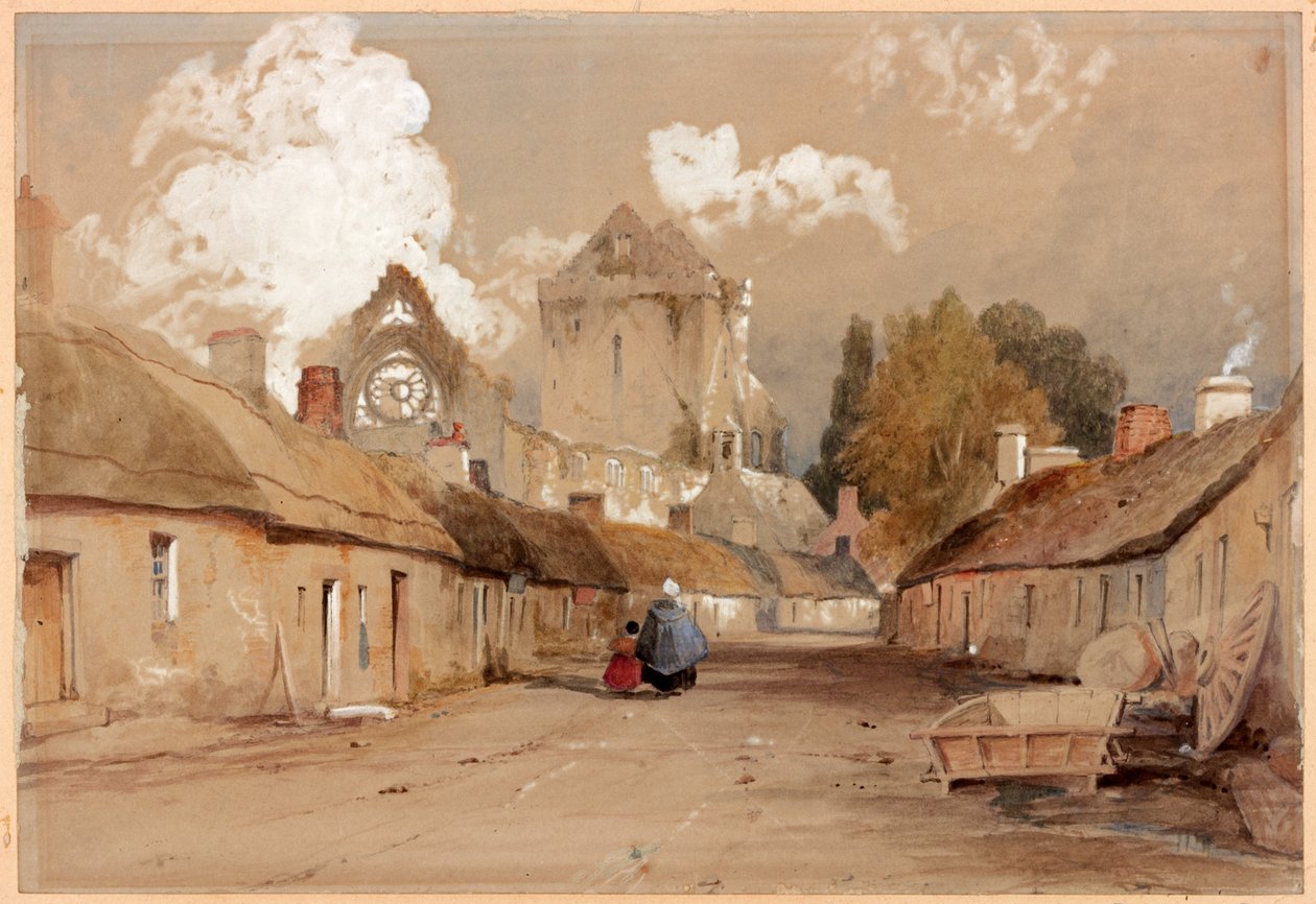 Abadia de Sweetheart, Kirkcudbright (lápis e aquarela sobre papel) de Thomas Miles Richardson