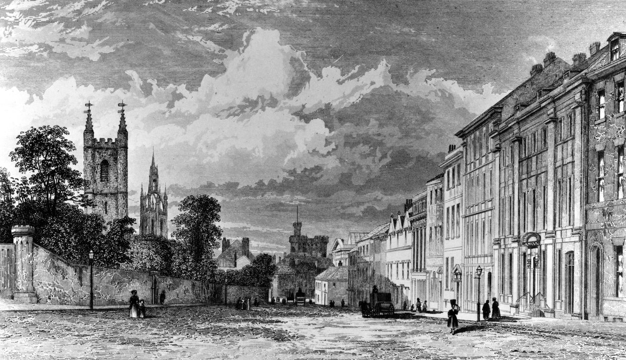 Rua Westgate, Newcastle-upon-Tyne, gravada por William Collard, 1842 de Thomas Miles Richardson