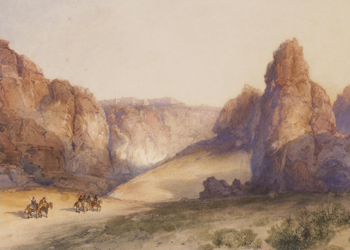 A Rocha de Acoma, Novo Mexicon de Thomas Moran