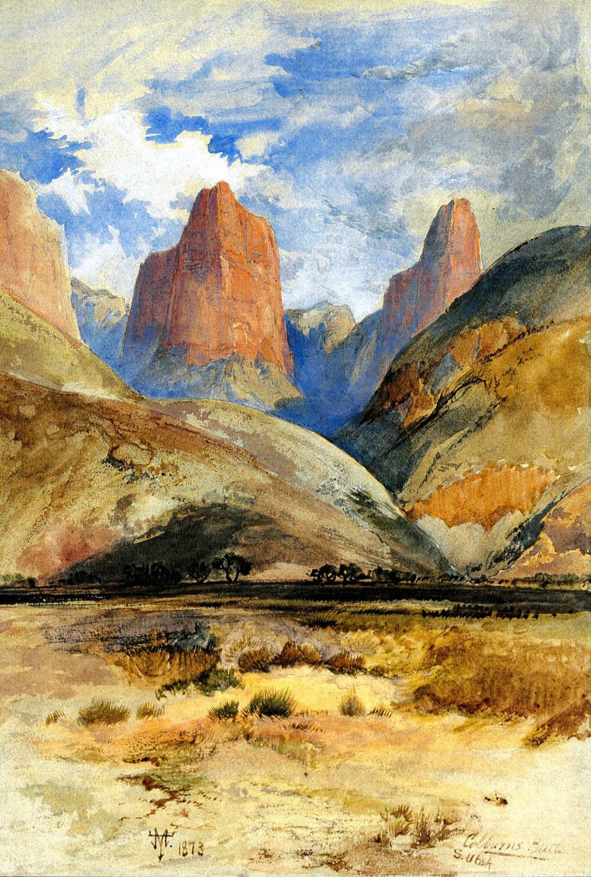 Colburn "s Butte, Utah do Sul, 1873 de Thomas Moran