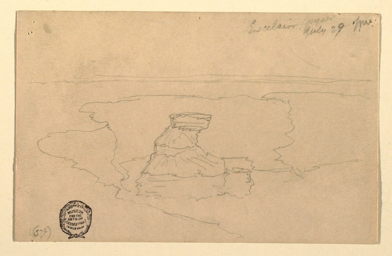 Desenho, Gêiser, Excelsior, Parque Yellowstone, 29 de julho de 1892 de Thomas Moran