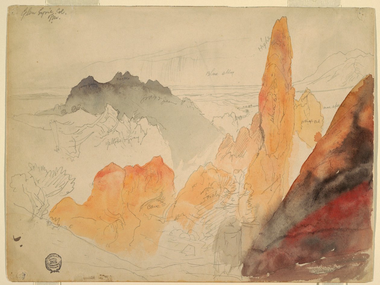 Desenho, Glen Eyrie, Colorado, 1892 de Thomas Moran