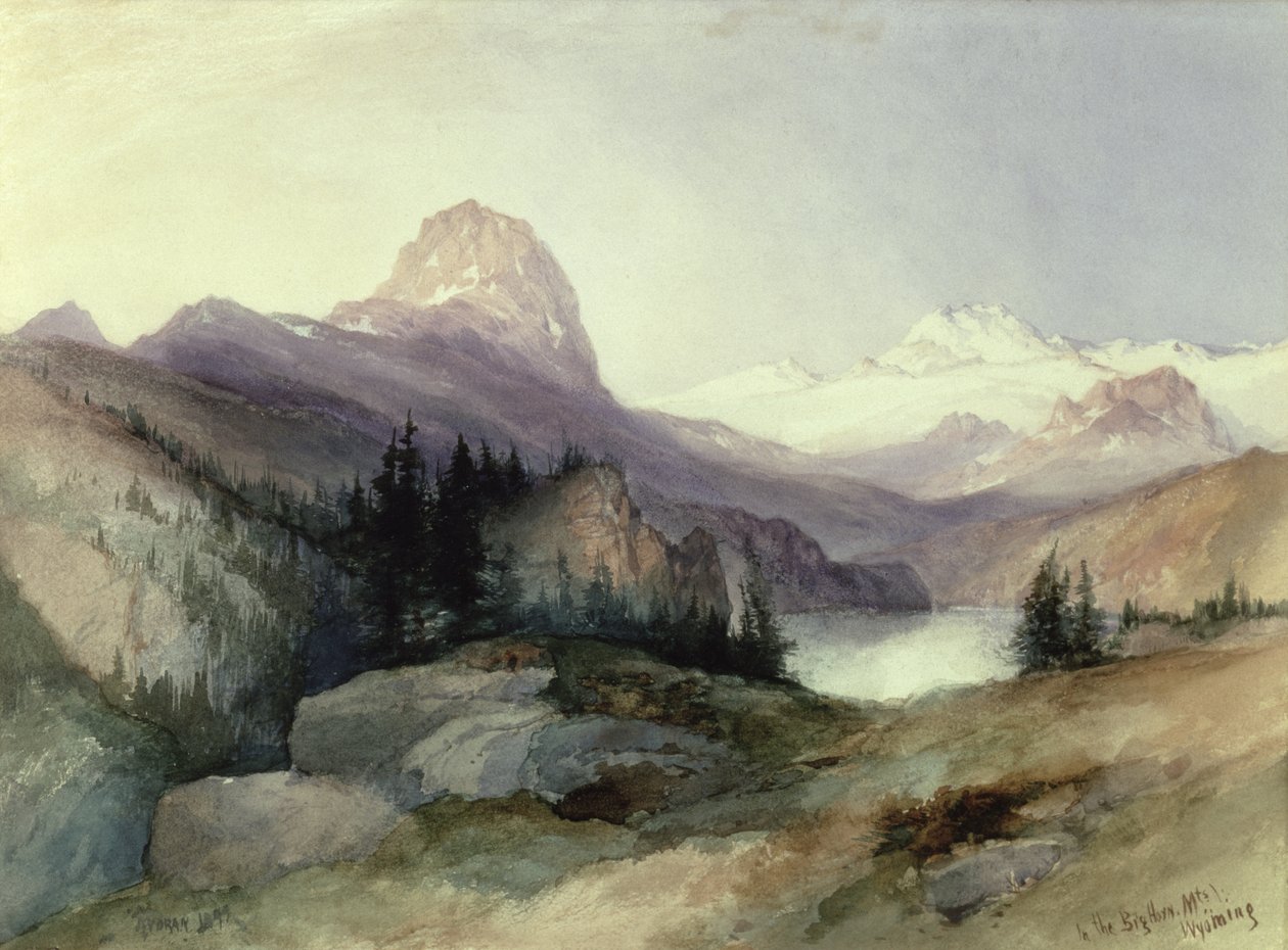 Nas Montanhas Bighorn, 1889 de Thomas Moran