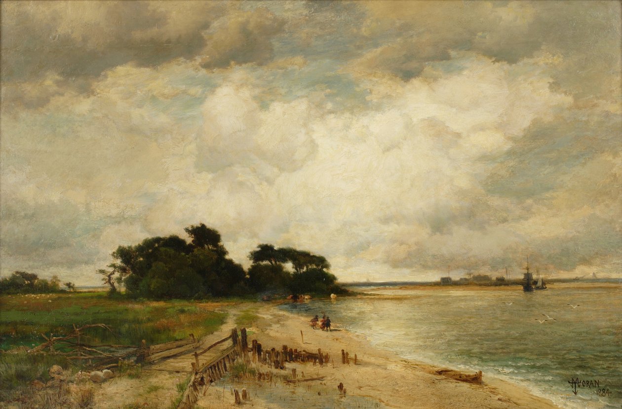 Porto das Três Milhas, 1884 de Thomas Moran