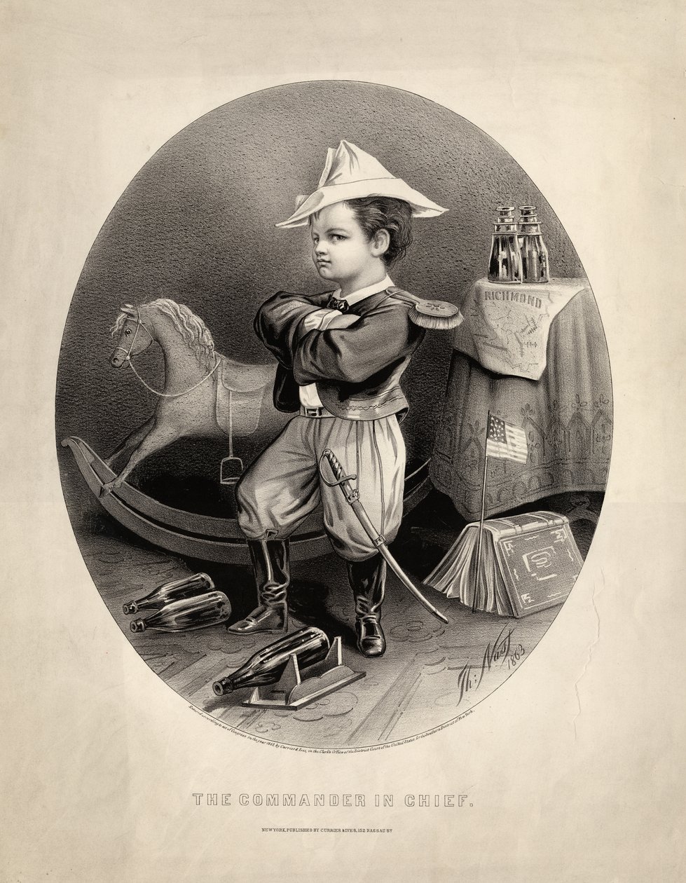 Comandante em chefe, pub. por Currier und Ives, 1863 de Thomas Nast