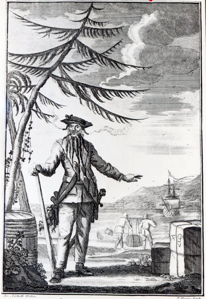 Capitão Teach, comumente chamado de Blackbeard, c.1734 de Thomas Nicholls