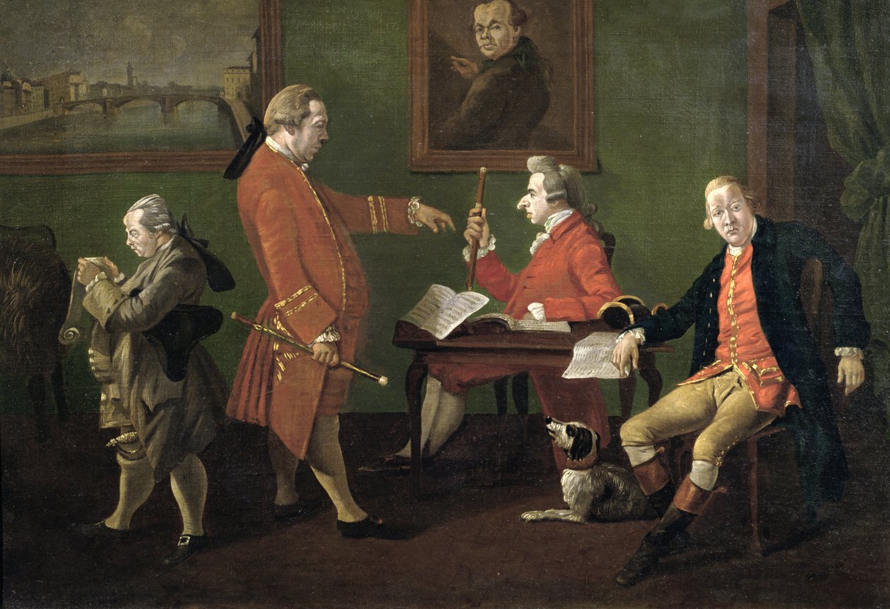 Lord William Cavendish (mais tarde, 5º Duque de Devonshire), William FitzHerbert e Mr Short (o tutor), c.1780 de Thomas Patch