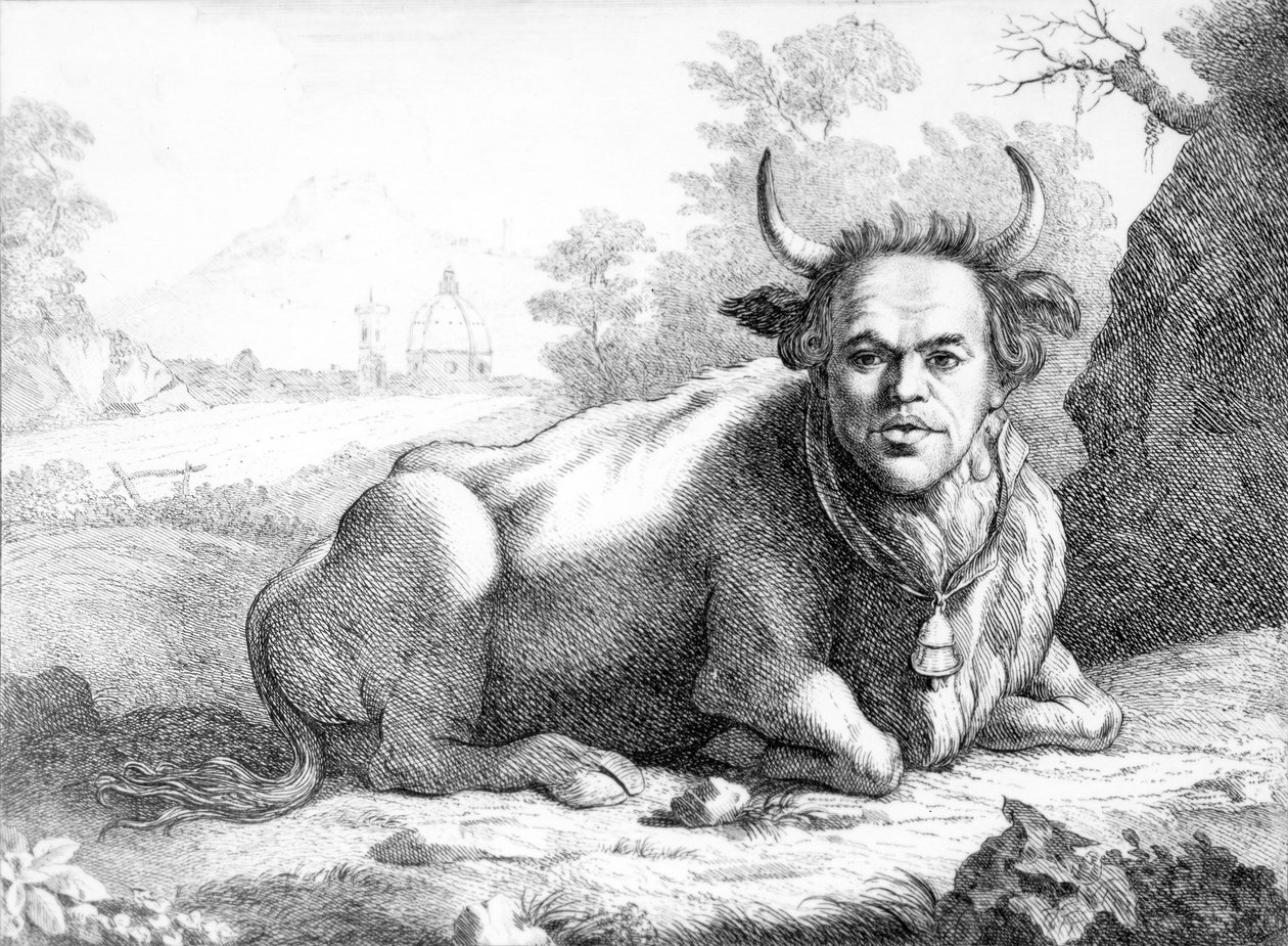 Caricatura de auto-retrato de 25 caricaturas, 1768-9 de Thomas Patch