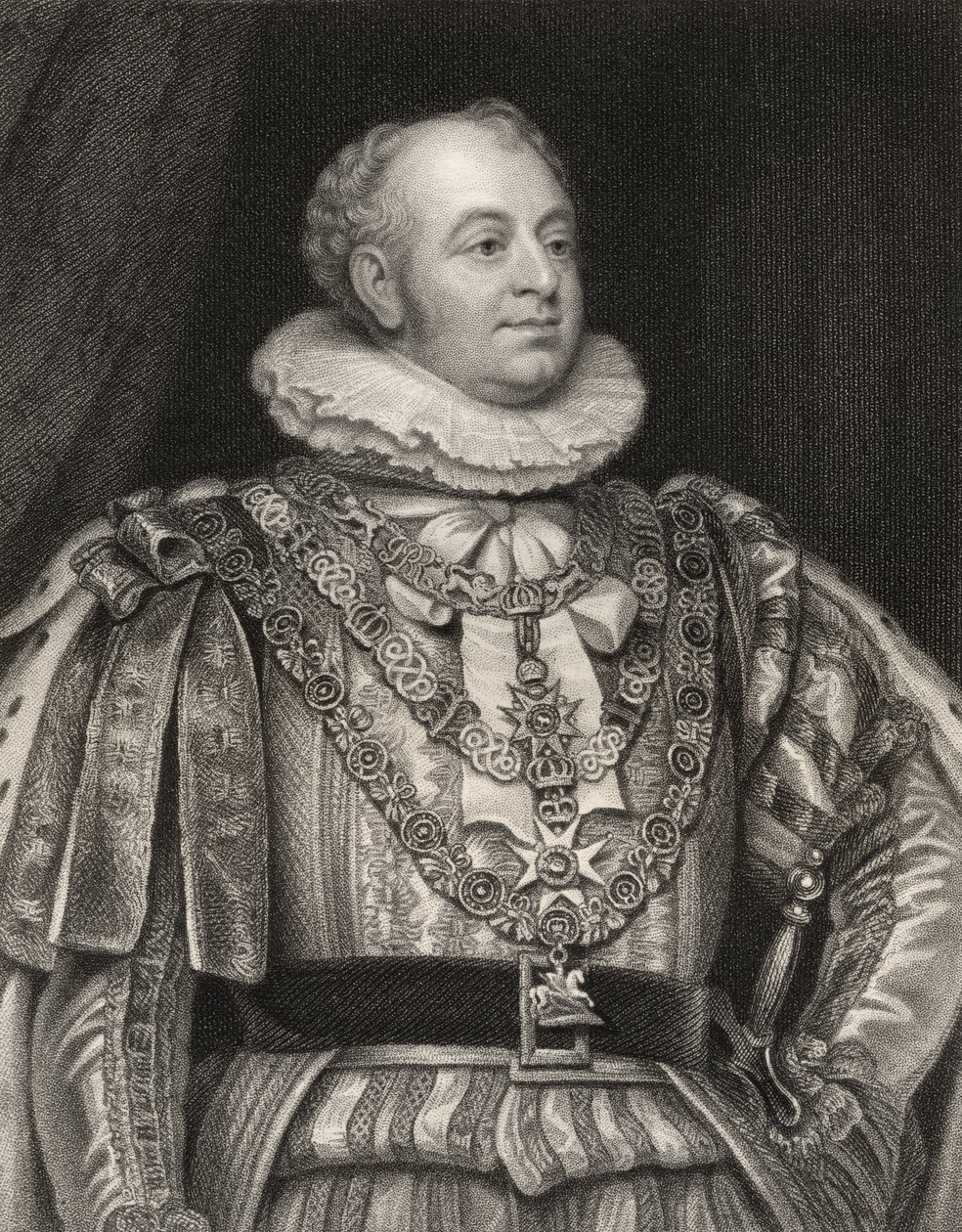 Príncipe Frederico, duque de York e Albany, gravado por J. Jenkins, da National Portrait Gallery, volume III, publicado em 1835 de Thomas Phillips