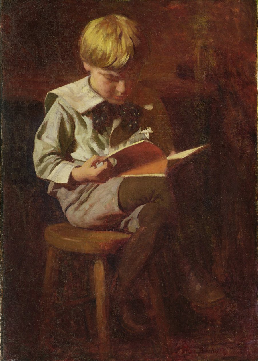 Ned Anschutz (menino leitura) de Thomas Pollock Anschutz
