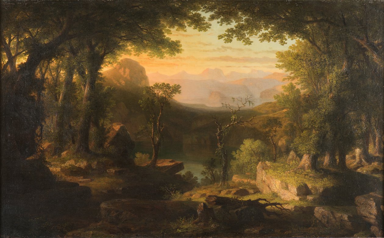 Crepúsculo no Deserto, 1840-70 de Thomas Pritchard Rossiter